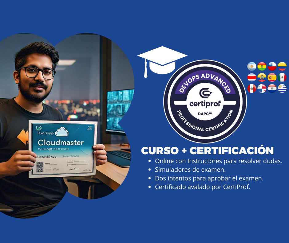 Curso de DevOps Advanced (Incluye examen de certificación)<br>$300.000 CLP – USD 360