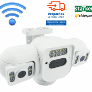 Camara De Vigilancia IP Wifi De Triple Lente, 22 LED, Conexion LAN Y Compatible Con App YOOSE