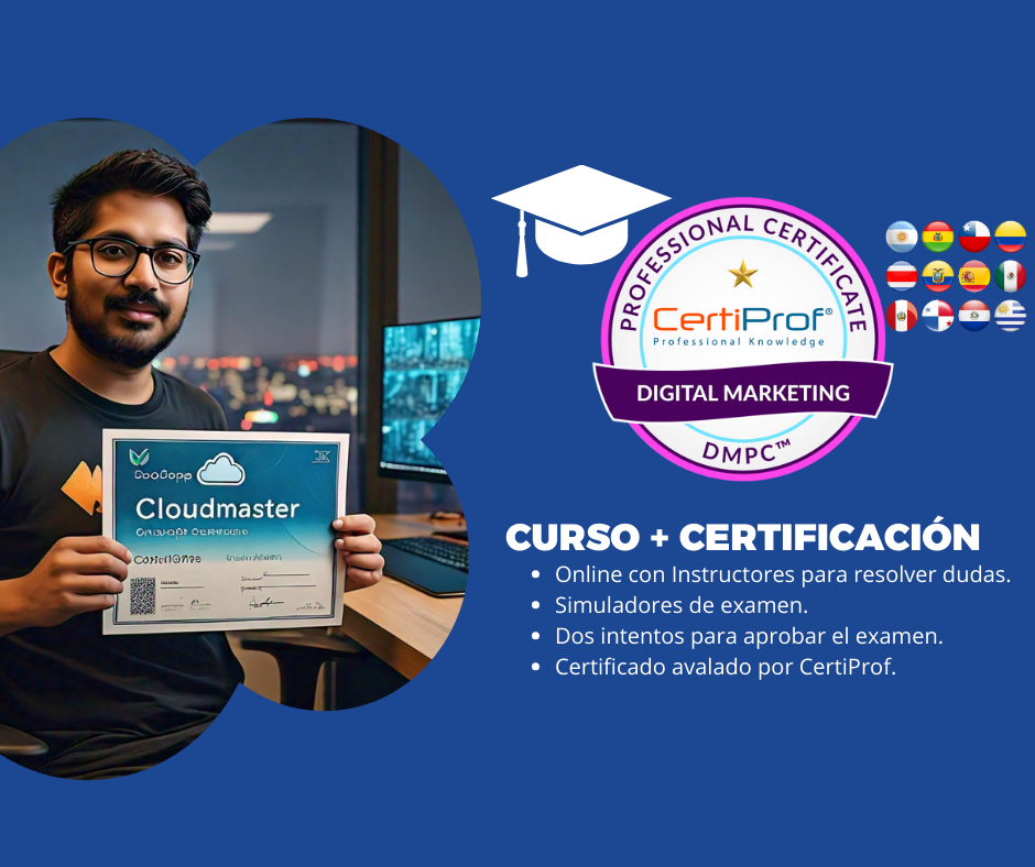 Curso y Certificación  Marketing Digital (Incluye examen de certificación) <br> $250.000 CLP – USD 280