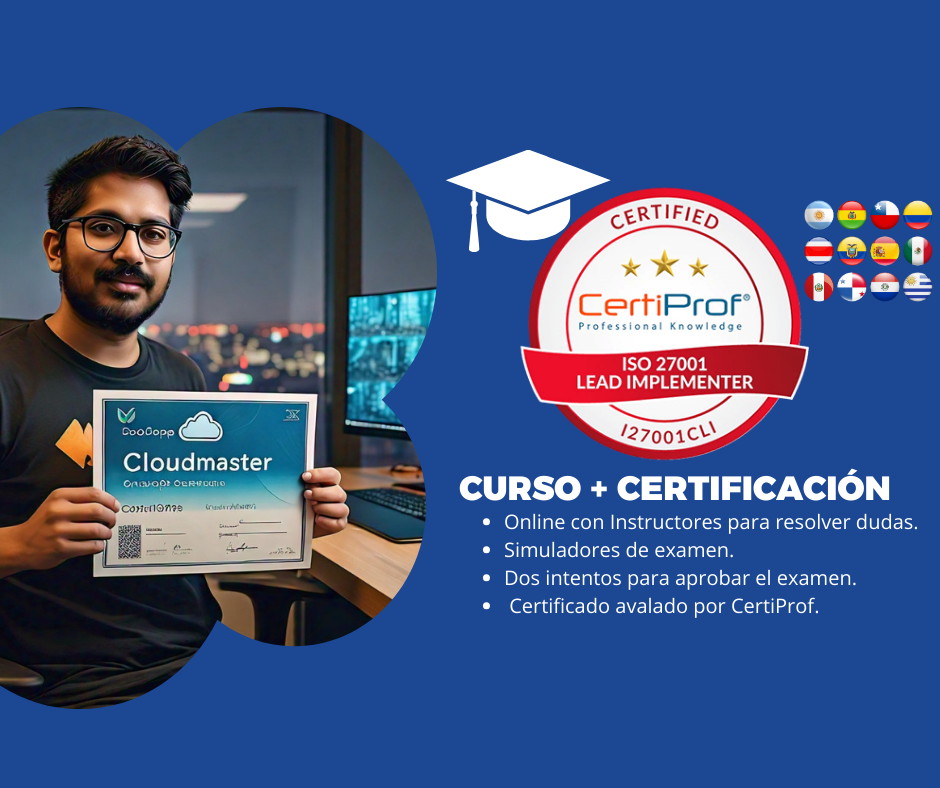 Curso ISO 27001 Certified Lead Implementer (Incluye examen de certificación) <br> $300.000 CLP – USD 320